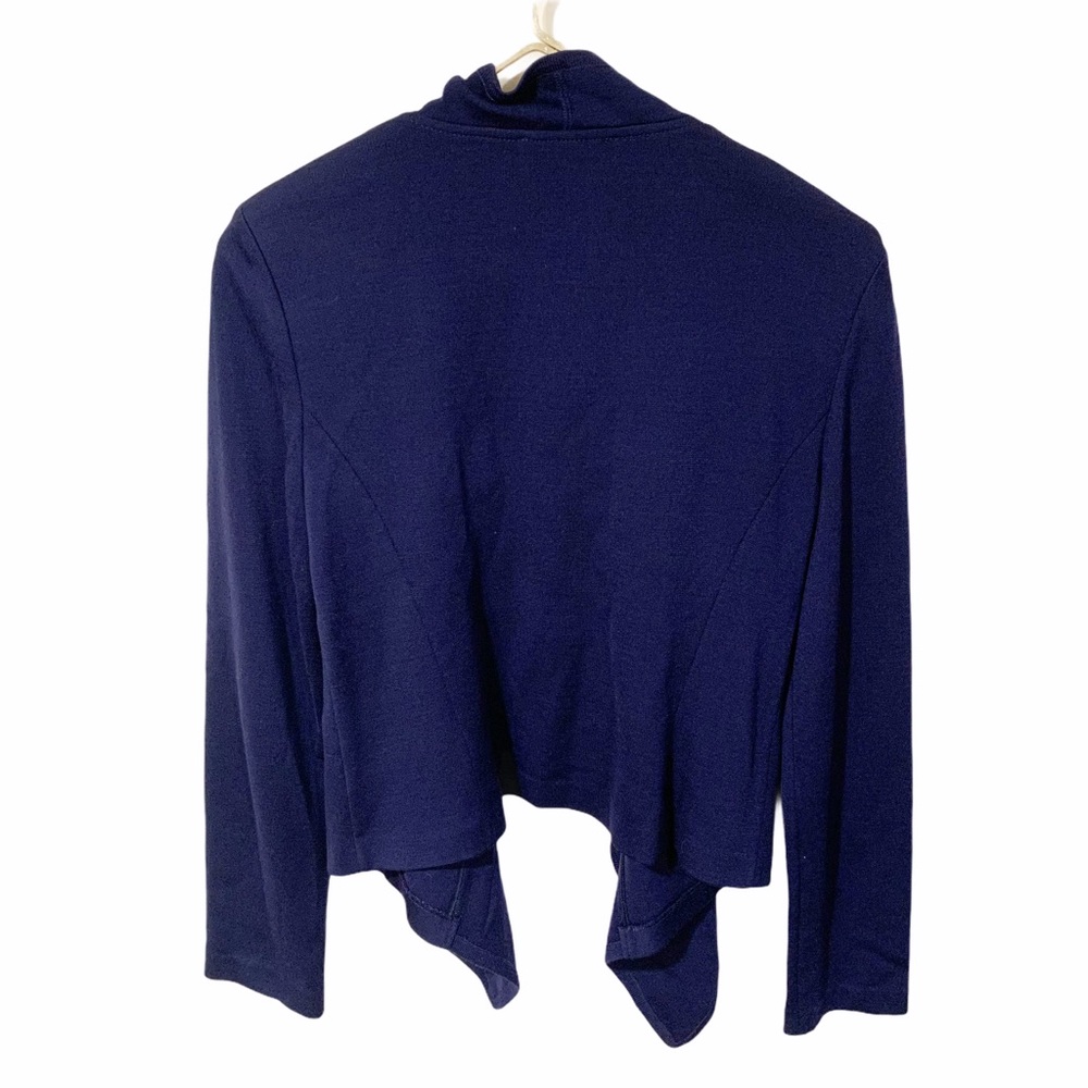 St John Collection Size 8 Blue Ruffle Front Milano Knit Jacket - Picture 6 of 6